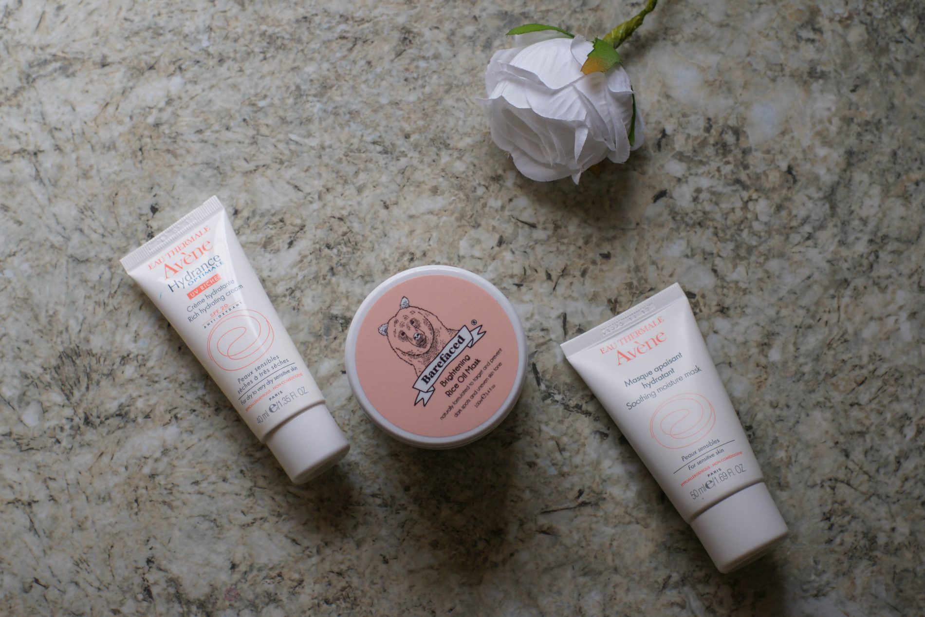Avène Hydrating Cream, Moisture Mask & Barefaced Rice Oil Mask Review