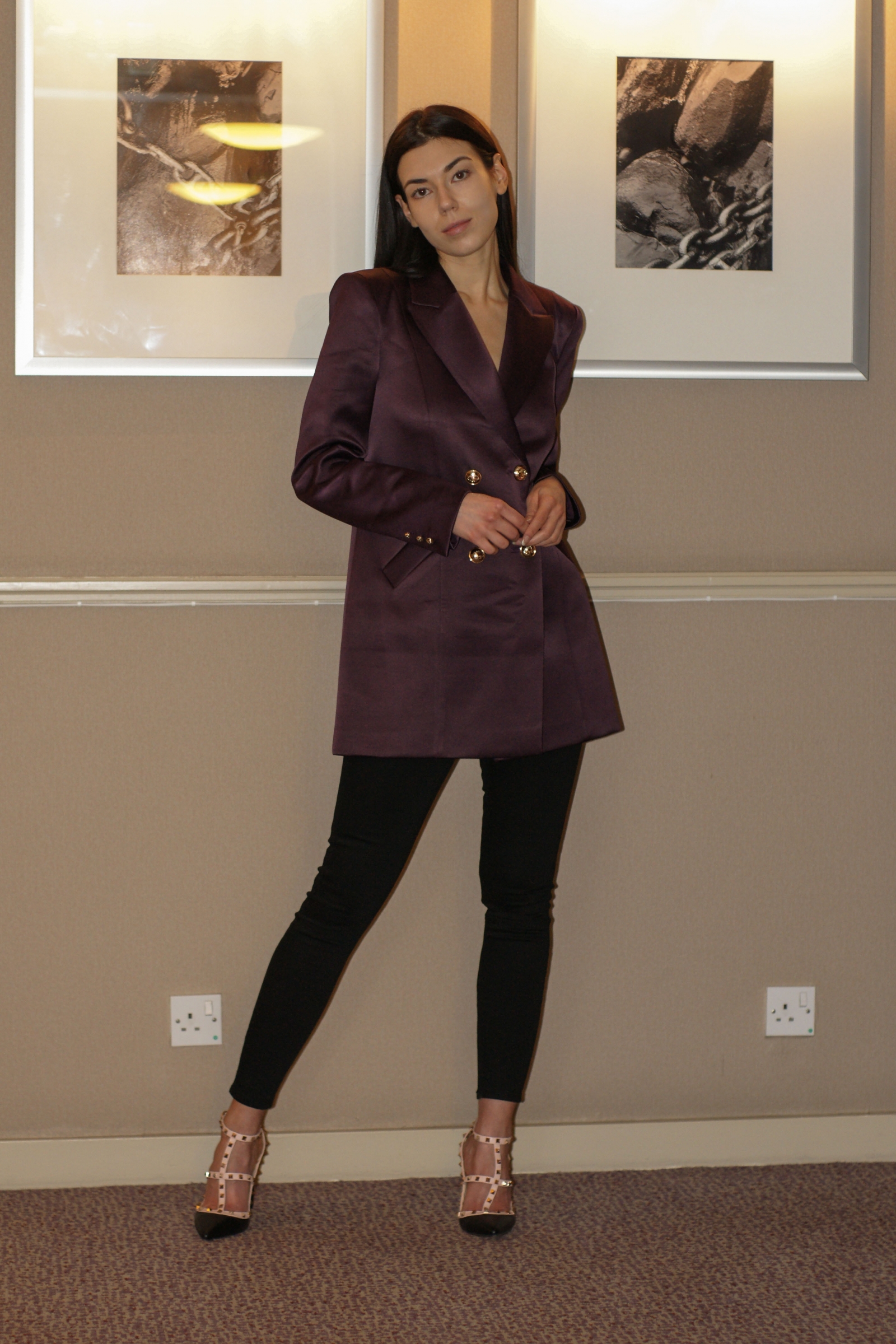 satin blazer outfit
