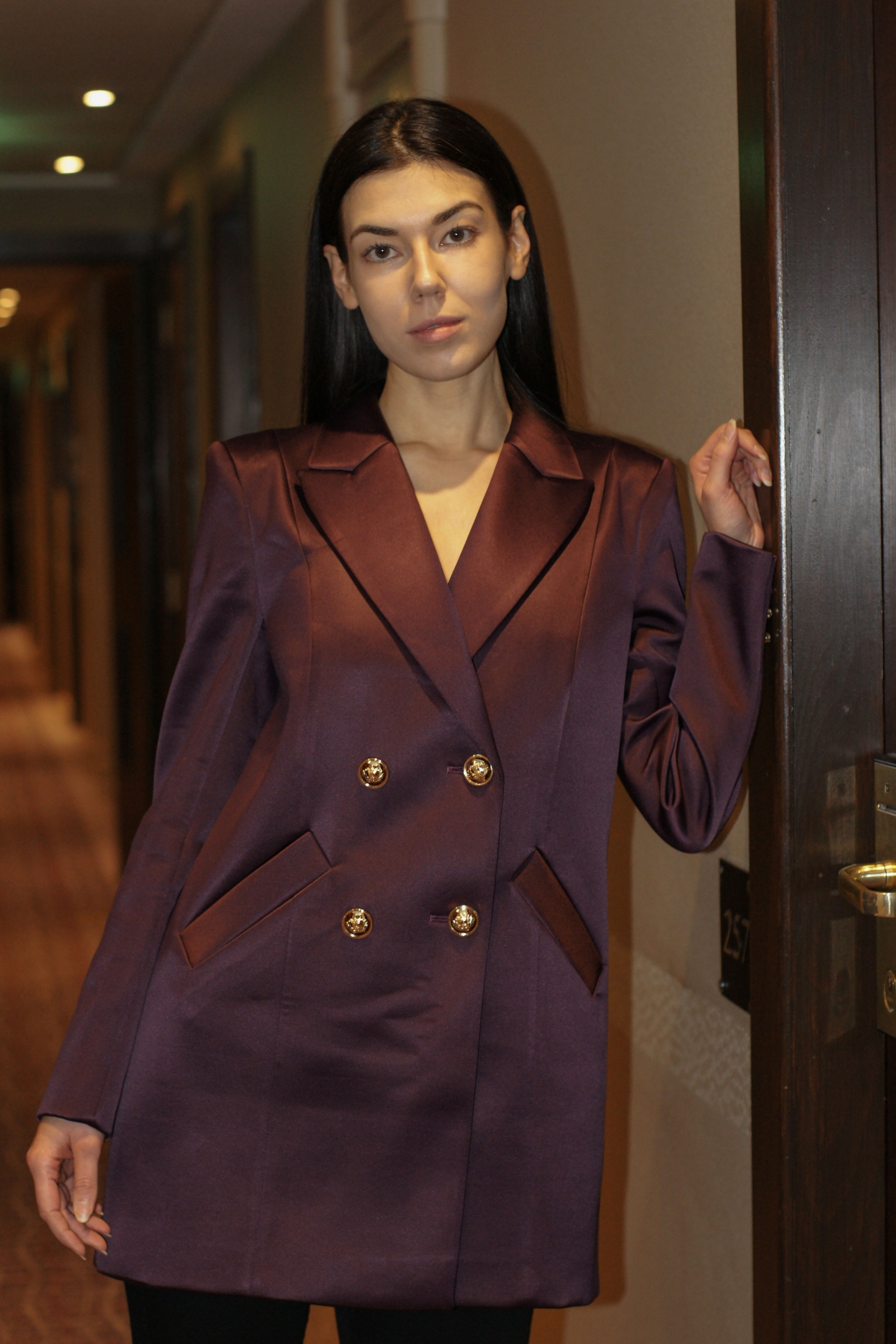 satin blazer outfit