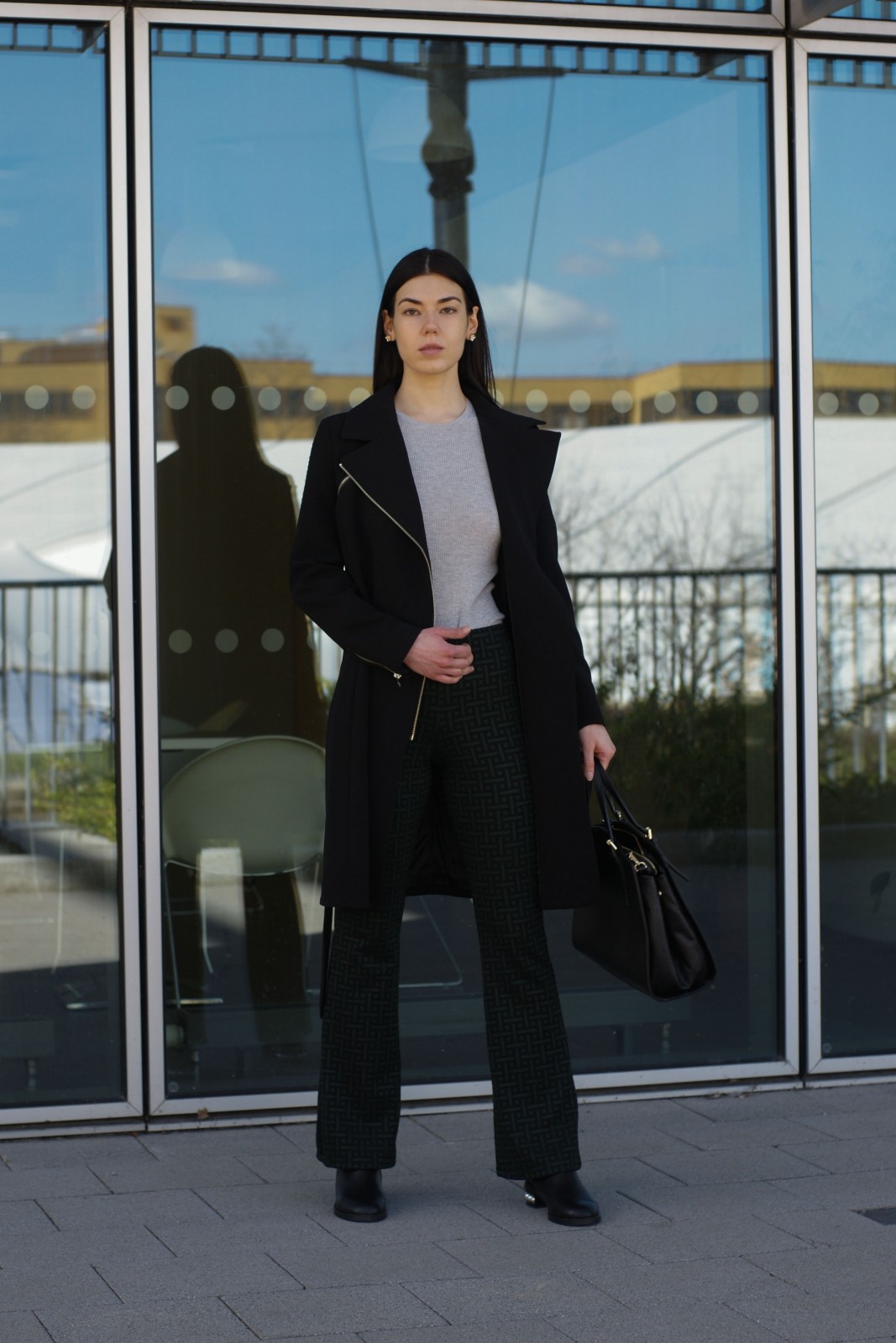 Daily Look | Suedette Check Trench Coat & Snake Print