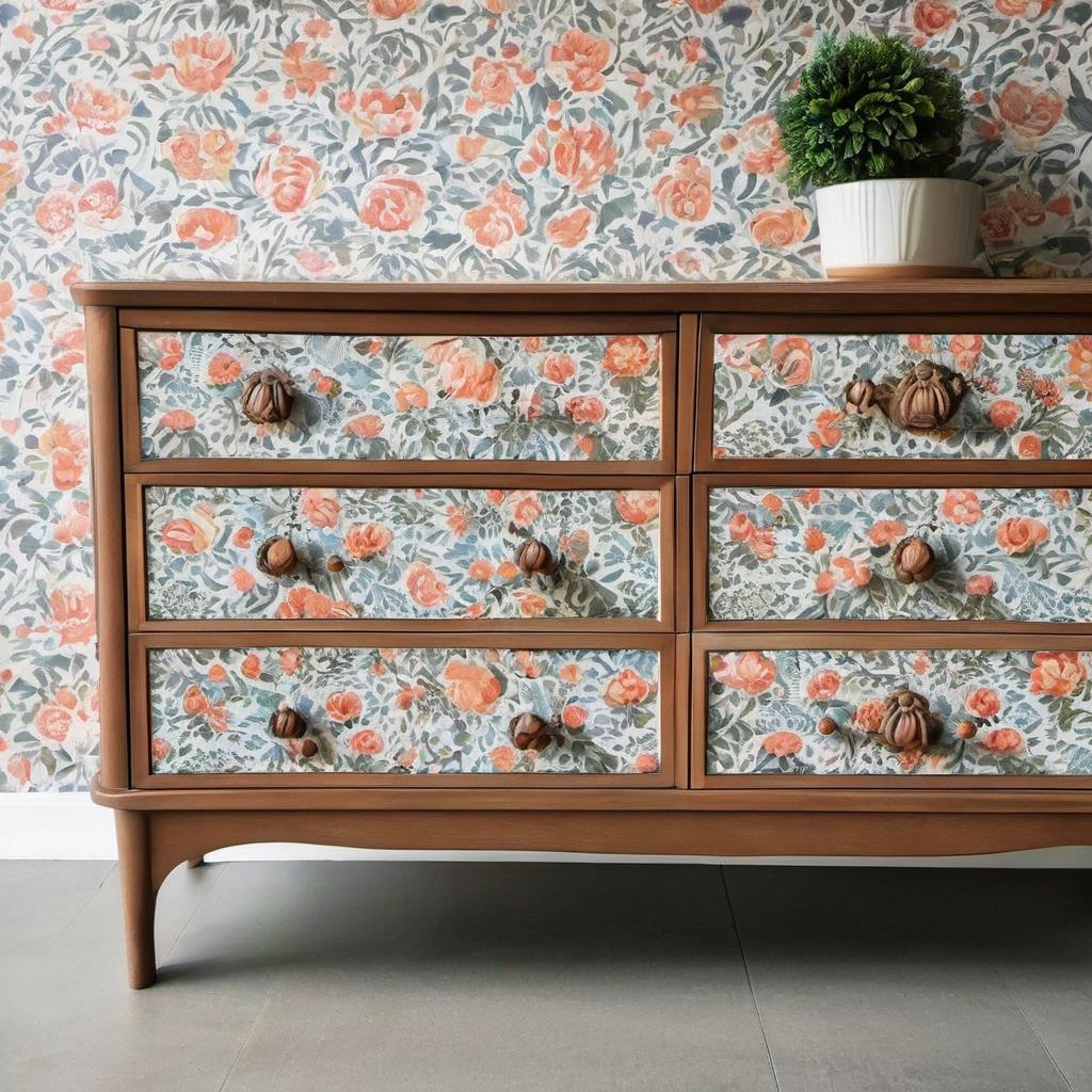Upcycling Furniture with Self Adhesive Wallpaper, Giving a Fresh Look to Old Pieces